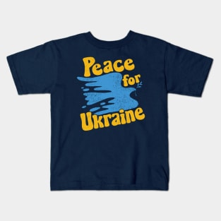 Peace for Ukraine // Retro Dove Art // Support Peace Kids T-Shirt